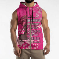 African Women Sleeveless Zip Hoodie Black Beautiful Brave and Bressed - Pink Color - Wonder Print Shop