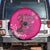 African Women Spare Tire Cover Black Beautiful Brave and Bressed - Pink Color - Wonder Print Shop