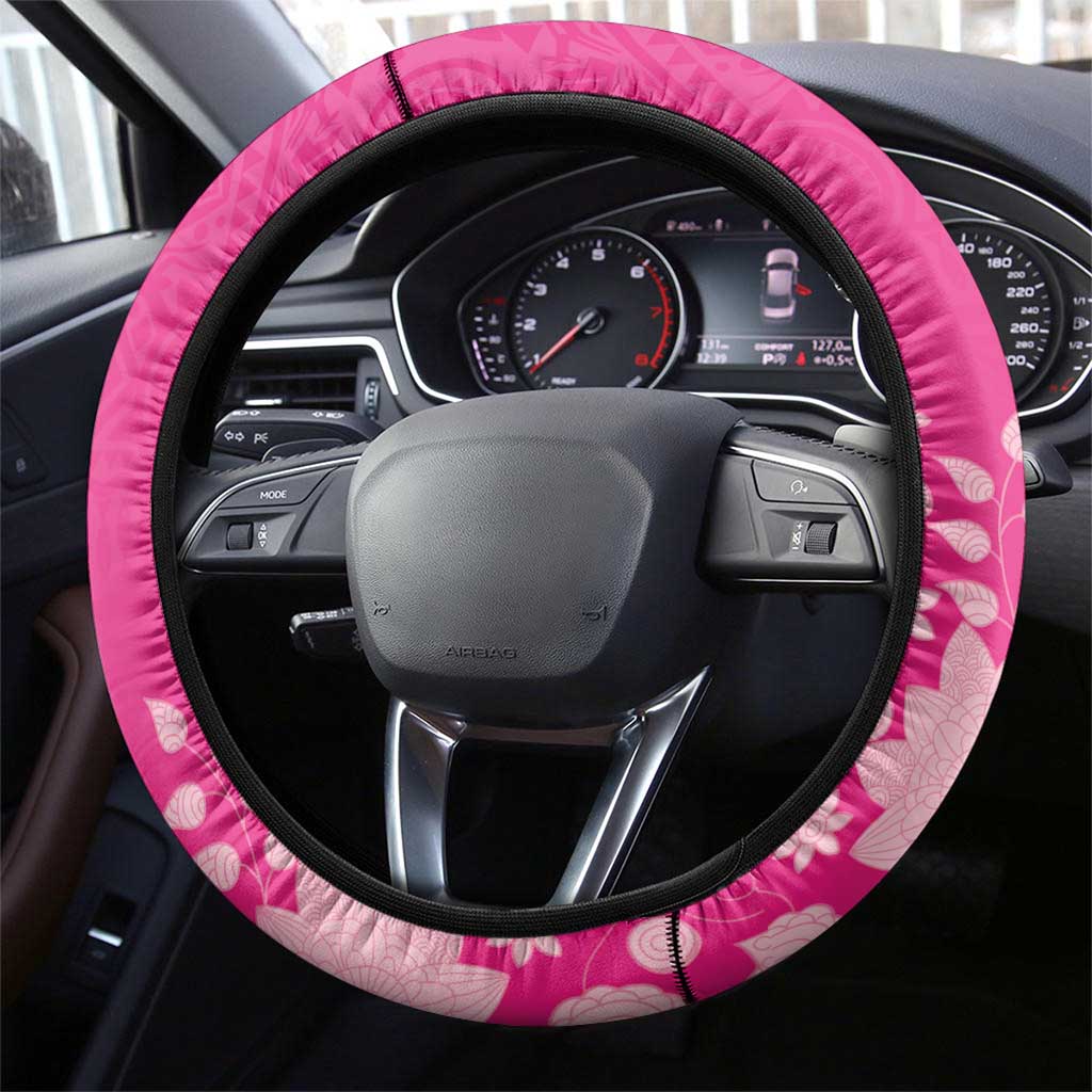 African Women Steering Wheel Cover Black Beautiful Brave and Bressed - Pink Color - Wonder Print Shop