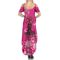 African Women Summer Maxi Dress Black Beautiful Brave and Bressed - Pink Color - Wonder Print Shop
