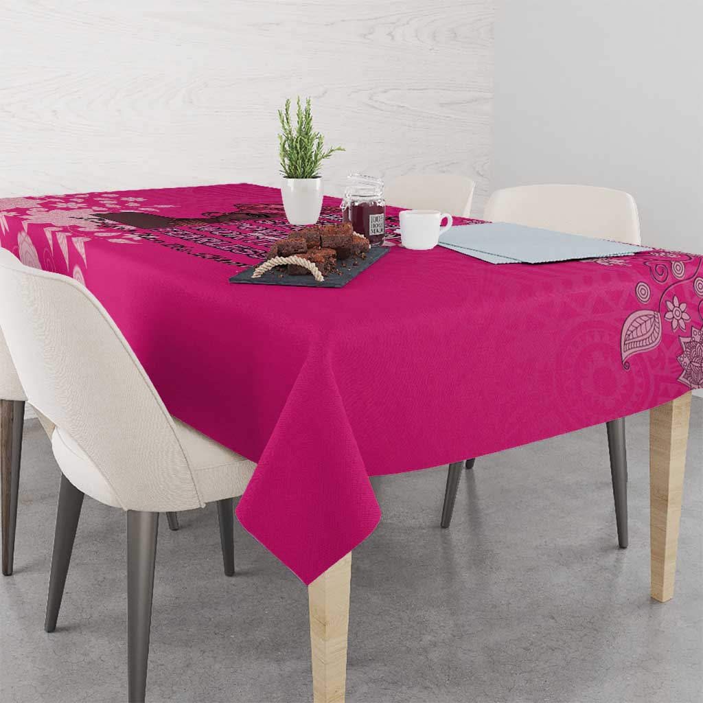 African Women Tablecloth Black Beautiful Brave and Bressed - Pink Color - Wonder Print Shop