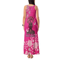African Women Tank Maxi Dress Black Beautiful Brave and Bressed - Pink Color - Wonder Print Shop