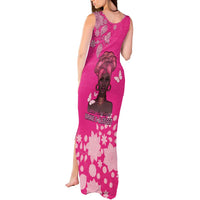 African Women Tank Maxi Dress Black Beautiful Brave and Bressed - Pink Color - Wonder Print Shop