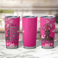 African Women Tumbler Cup Black Beautiful Brave and Bressed - Pink Color - Wonder Print Shop