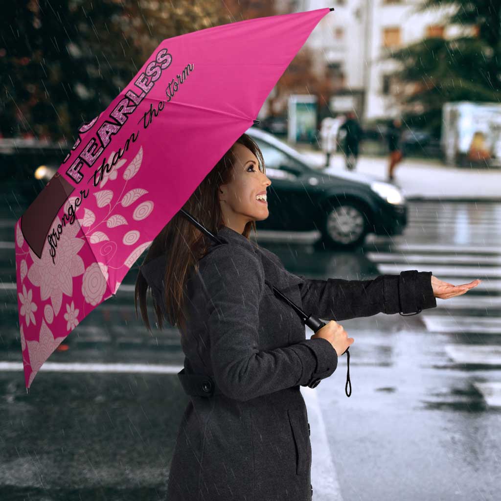 African Women Umbrella Black Beautiful Brave and Bressed - Pink Color - Wonder Print Shop