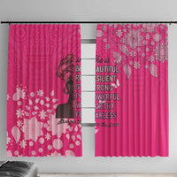 African Women Window Curtain Black Beautiful Brave and Bressed - Pink Color - Wonder Print Shop