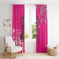 African Women Window Curtain Black Beautiful Brave and Bressed - Pink Color - Wonder Print Shop