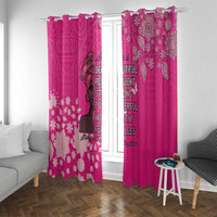 African Women Window Curtain Black Beautiful Brave and Bressed - Pink Color - Wonder Print Shop
