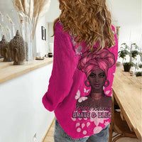 African Women Women Casual Shirt Black Beautiful Brave and Bressed - Pink Color - Wonder Print Shop