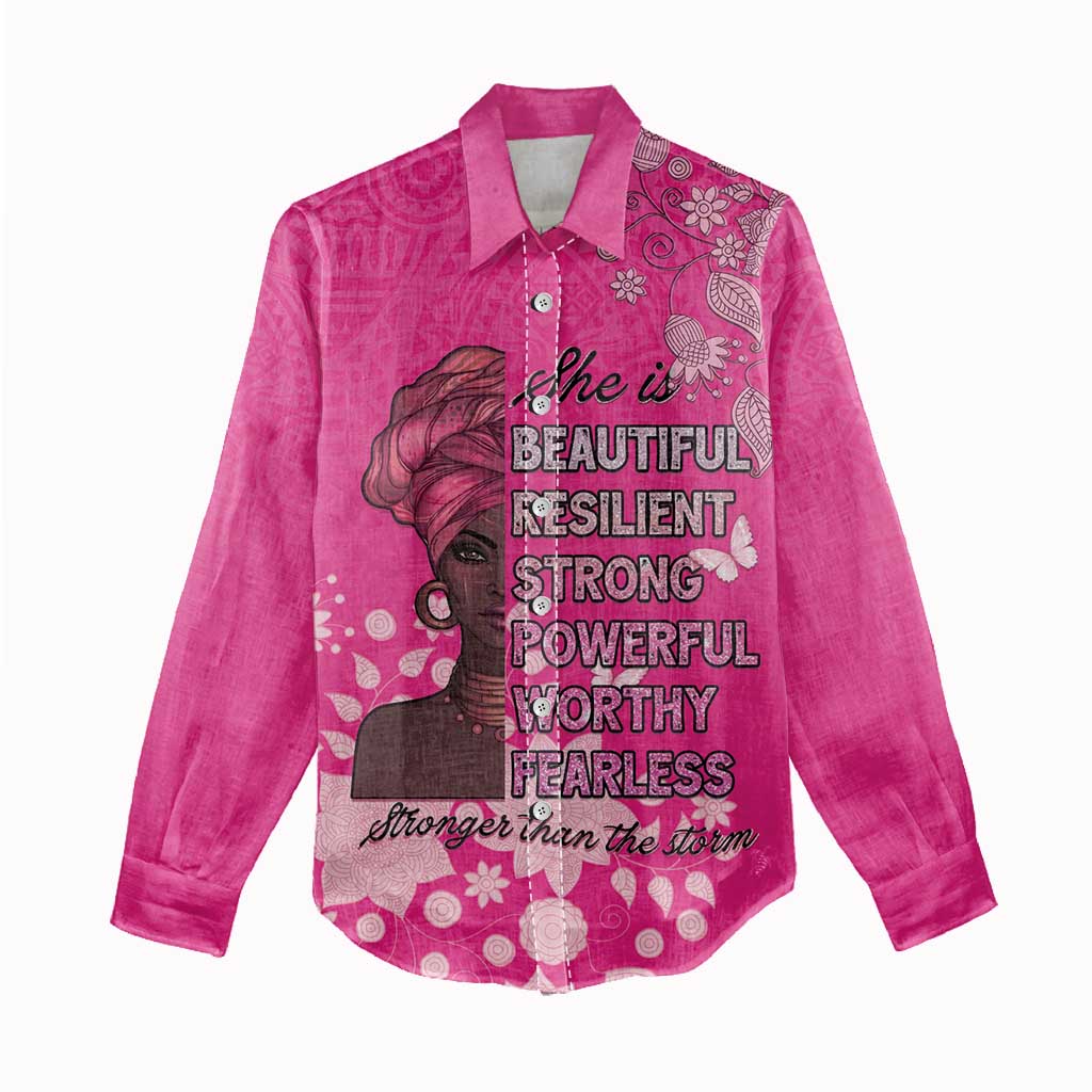 African Women Women Casual Shirt Black Beautiful Brave and Bressed - Pink Color - Wonder Print Shop