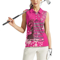 African Women Women Sleeveless Polo Shirt Black Beautiful Brave and Bressed - Pink Color - Wonder Print Shop