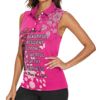 African Women Women Sleeveless Polo Shirt Black Beautiful Brave and Bressed - Pink Color - Wonder Print Shop