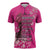 African Women Zipper Polo Shirt Black Beautiful Brave and Bressed - Pink Color - Wonder Print Shop