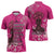 African Women Zipper Polo Shirt Black Beautiful Brave and Bressed - Pink Color - Wonder Print Shop