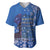 African Women Baseball Jersey Black Beautiful Brave and Bressed - Blue Color - Wonder Print Shop