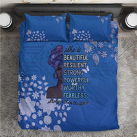 African Women Bedding Set Black Beautiful Brave and Bressed - Blue Color - Wonder Print Shop
