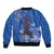 African Women Bomber Jacket Black Beautiful Brave and Bressed - Blue Color - Wonder Print Shop