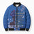African Women Bomber Puffer Jacket Black Beautiful Brave and Bressed - Blue Color - Wonder Print Shop