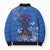 African Women Bomber Puffer Jacket Black Beautiful Brave and Bressed - Blue Color - Wonder Print Shop