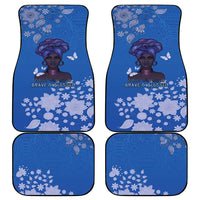 African Women Car Mats Black Beautiful Brave and Bressed - Blue Color - Wonder Print Shop