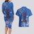 African Women Couples Matching Long Sleeve Bodycon Dress and Hawaiian Shirt Black Beautiful Brave and Bressed - Blue Color - Wonder Print Shop