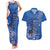 African Women Couples Matching Tank Maxi Dress and Hawaiian Shirt Black Beautiful Brave and Bressed - Blue Color - Wonder Print Shop