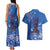 African Women Couples Matching Tank Maxi Dress and Hawaiian Shirt Black Beautiful Brave and Bressed - Blue Color - Wonder Print Shop