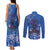 African Women Couples Matching Tank Maxi Dress and Long Sleeve Button Shirt Black Beautiful Brave and Bressed - Blue Color - Wonder Print Shop