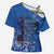 African Women Cross Shoulder Shirt Black Beautiful Brave and Bressed - Blue Color - Wonder Print Shop