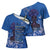 African Women Cross Shoulder Shirt Black Beautiful Brave and Bressed - Blue Color - Wonder Print Shop