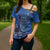 African Women Cross Shoulder Shirt Black Beautiful Brave and Bressed - Blue Color - Wonder Print Shop
