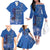 African Women Family Matching Off The Shoulder Long Sleeve Dress and Hawaiian Shirt Black Beautiful Brave and Bressed - Blue Color - Wonder Print Shop