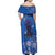 African Women Family Matching Off Shoulder Maxi Dress and Hawaiian Shirt Black Beautiful Brave and Bressed - Blue Color - Wonder Print Shop