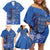 African Women Family Matching Off Shoulder Short Dress and Hawaiian Shirt Black Beautiful Brave and Bressed - Blue Color - Wonder Print Shop
