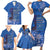 African Women Family Matching Short Sleeve Bodycon Dress and Hawaiian Shirt Black Beautiful Brave and Bressed - Blue Color - Wonder Print Shop