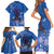 African Women Family Matching Short Sleeve Bodycon Dress and Hawaiian Shirt Black Beautiful Brave and Bressed - Blue Color - Wonder Print Shop