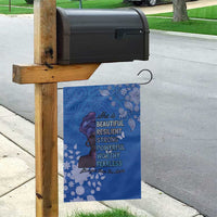 African Women Garden Flag Black Beautiful Brave and Bressed - Blue Color - Wonder Print Shop