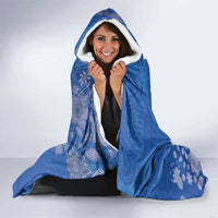 African Women Hooded Blanket Black Beautiful Brave and Bressed - Blue Color - Wonder Print Shop