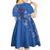 African Women Kid Short Sleeve Dress Black Beautiful Brave and Bressed - Blue Color - Wonder Print Shop