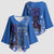 African Women Kimono Sleeve Blouse Black Beautiful Brave and Bressed - Blue Color - Wonder Print Shop