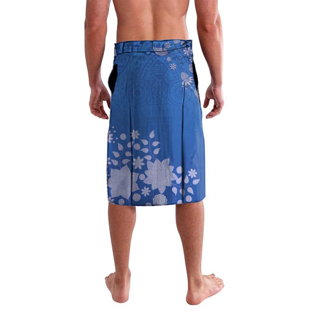 African Women Lavalava Black Beautiful Brave and Bressed - Blue Color - Wonder Print Shop