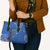 African Women Leather Bag Black Beautiful Brave and Bressed - Blue Color - Wonder Print Shop