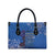 African Women Leather Bag Black Beautiful Brave and Bressed - Blue Color - Wonder Print Shop