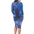 African Women Long Sleeve Bodycon Dress Black Beautiful Brave and Bressed - Blue Color - Wonder Print Shop