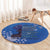African Women Round Carpet Black Beautiful Brave and Bressed - Blue Color - Wonder Print Shop
