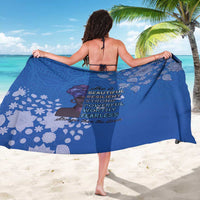African Women Sarong Black Beautiful Brave and Bressed - Blue Color - Wonder Print Shop