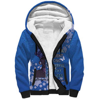 African Women Sherpa Hoodie Black Beautiful Brave and Bressed - Blue Color - Wonder Print Shop
