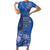 African Women Short Sleeve Bodycon Dress Black Beautiful Brave and Bressed - Blue Color - Wonder Print Shop