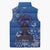 African Women Sleeveless Puffer Jacket Black Beautiful Brave and Bressed - Blue Color - Wonder Print Shop