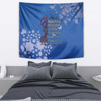African Women Tapestry Black Beautiful Brave and Bressed - Blue Color - Wonder Print Shop